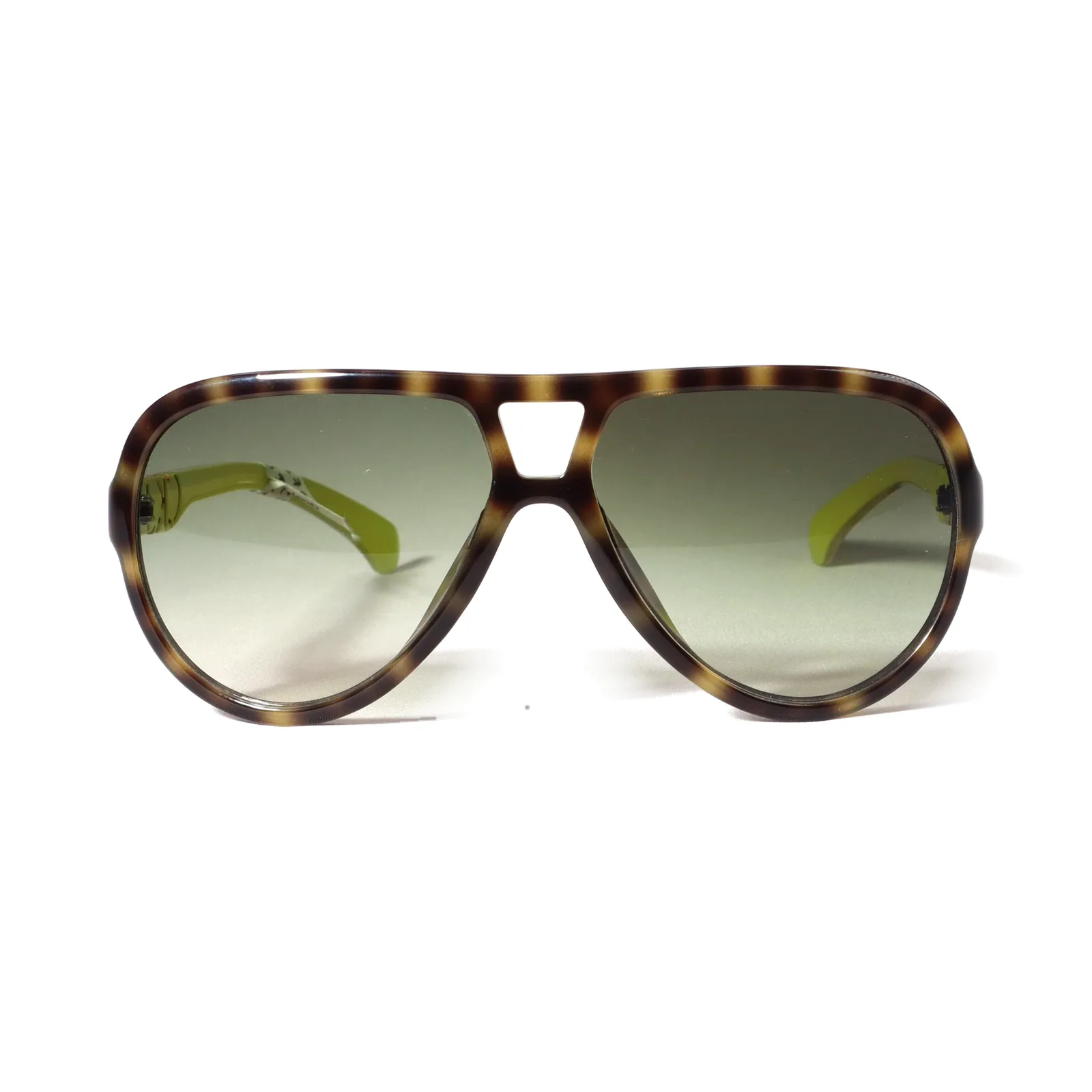 Gafas de sol Raysol Águilas aviador de acetato carey claro con lentes degradadas verde oliva, vista frontal